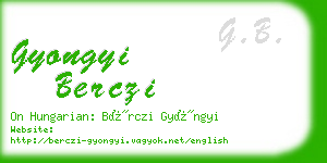 gyongyi berczi business card